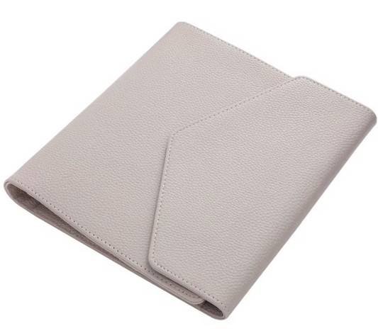Slate grey A5 6-ring pebble vegan leather planner cover
