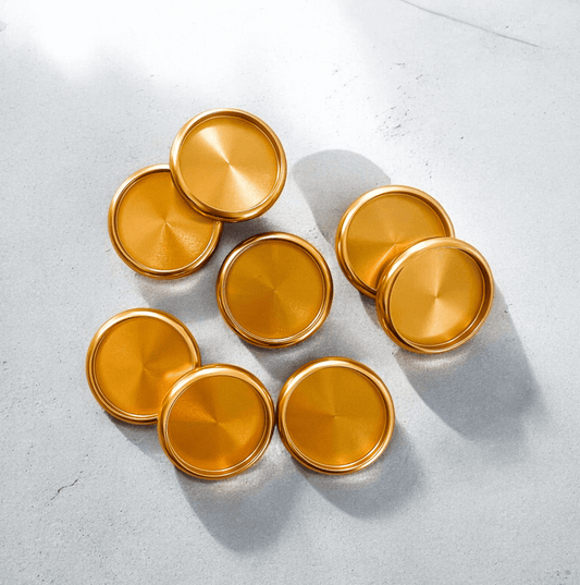 Discbound | Discs | Metal | Gold | Set of 8 | 24, 28, or 32mm