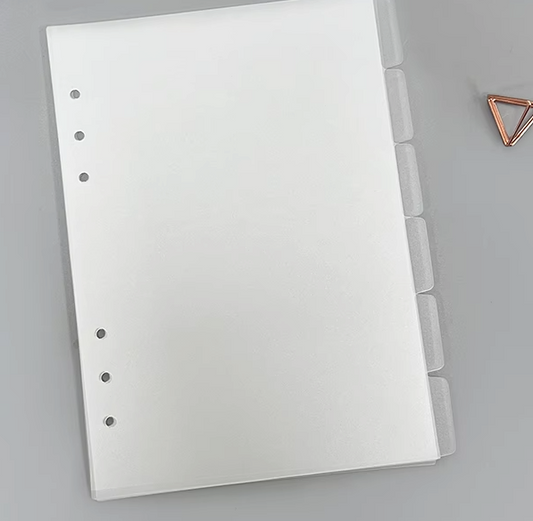 A5 transparent divider tabs | 6 tabs