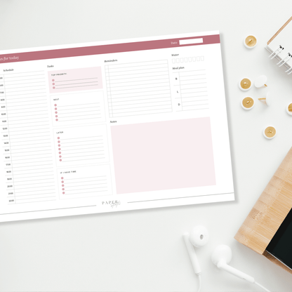 A4 daily planner notepad