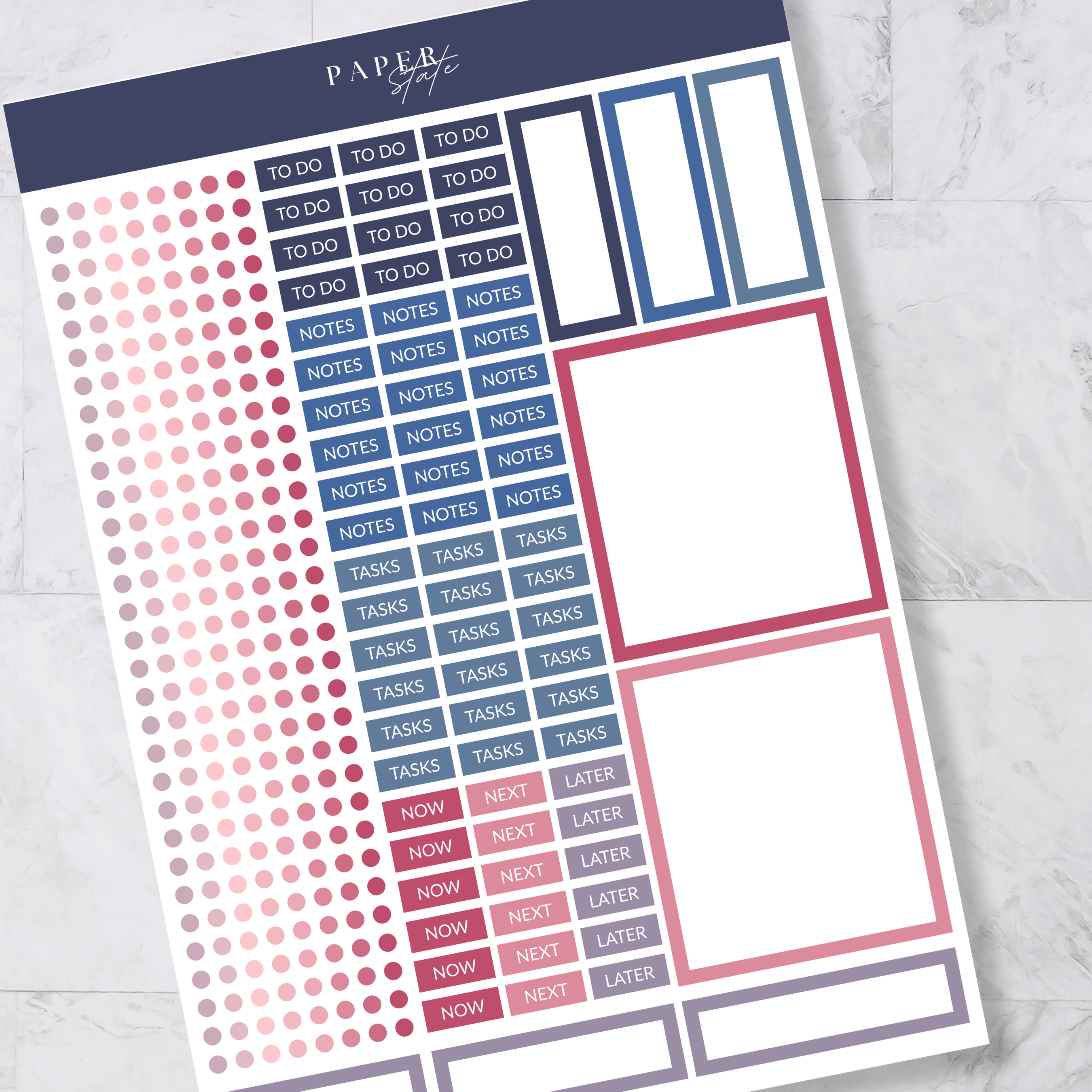 A5 Sticker sheets Colour labels — refillable planner accessory
