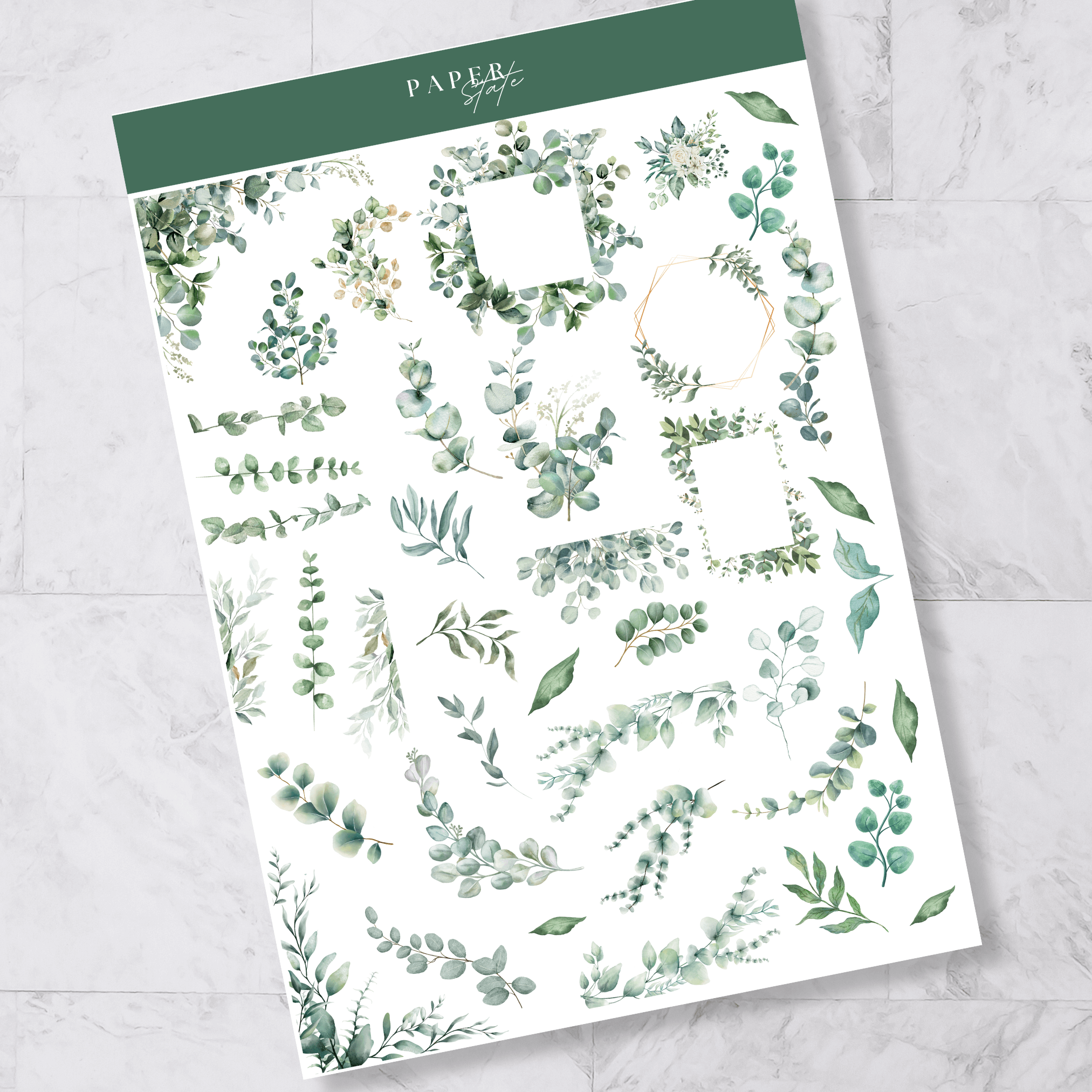 A5 Sticker sheets Foliage — refillable planner accessory