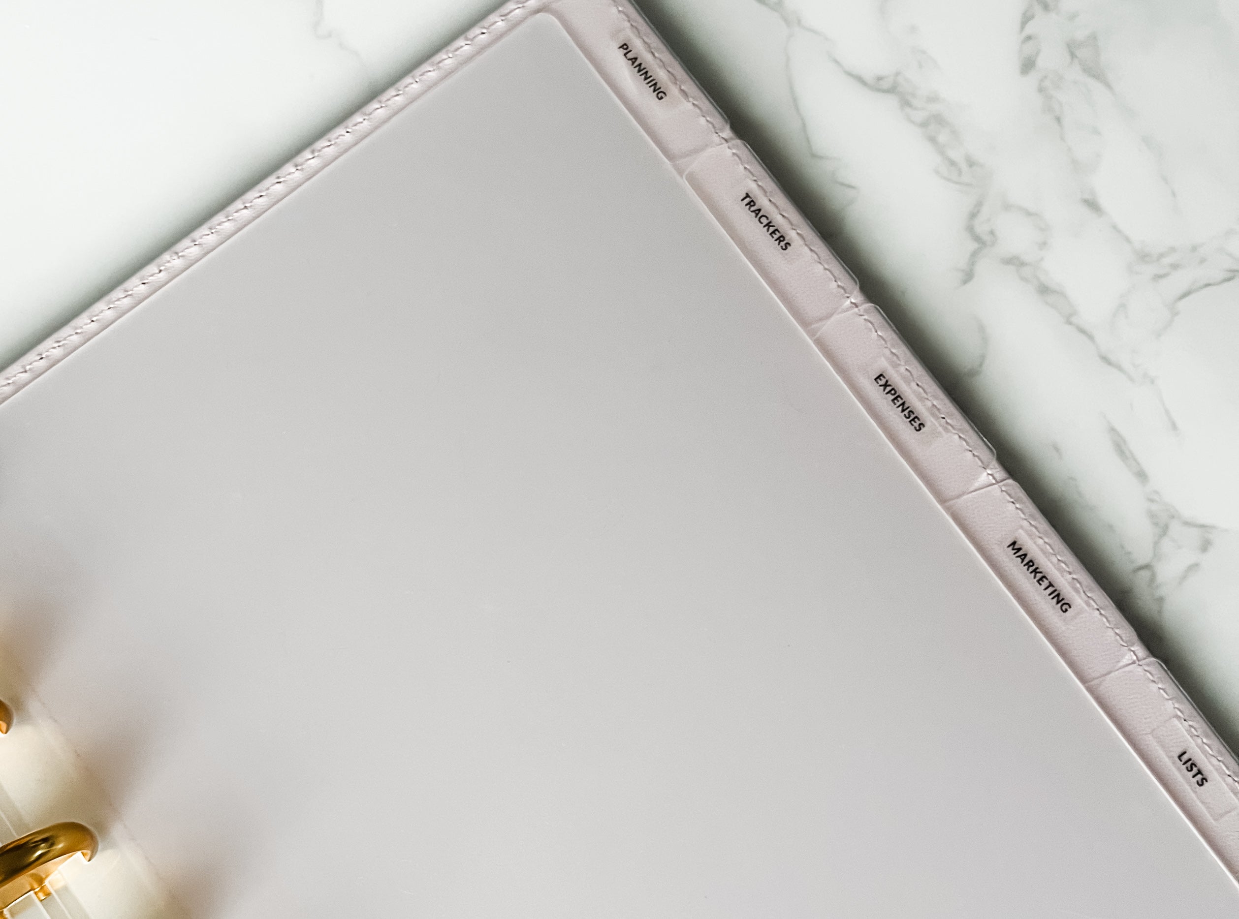 A5 Transparent divider tabs blank with stickers — tab dividers for discbound planners, flat lay
