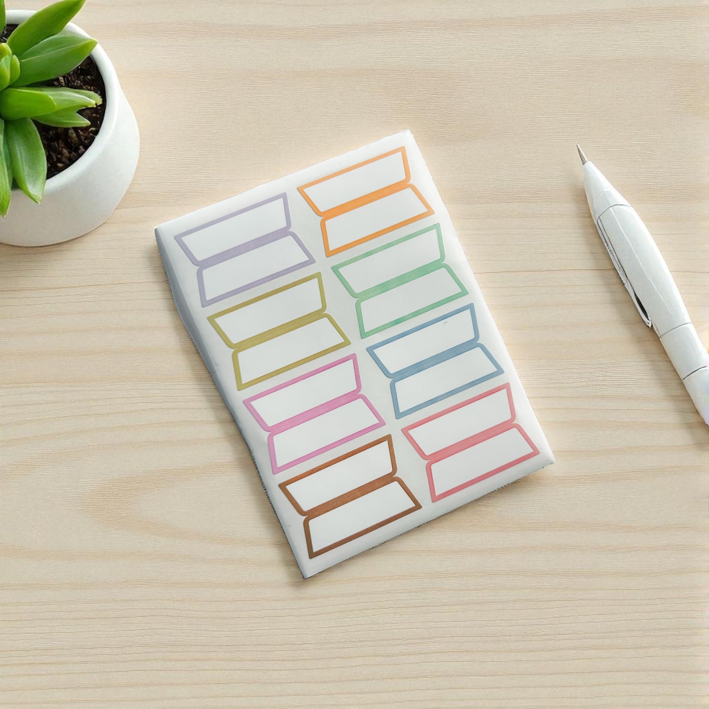 A5 Transparent divider tabs blank with stickers — tab dividers for discbound planners, styled photo