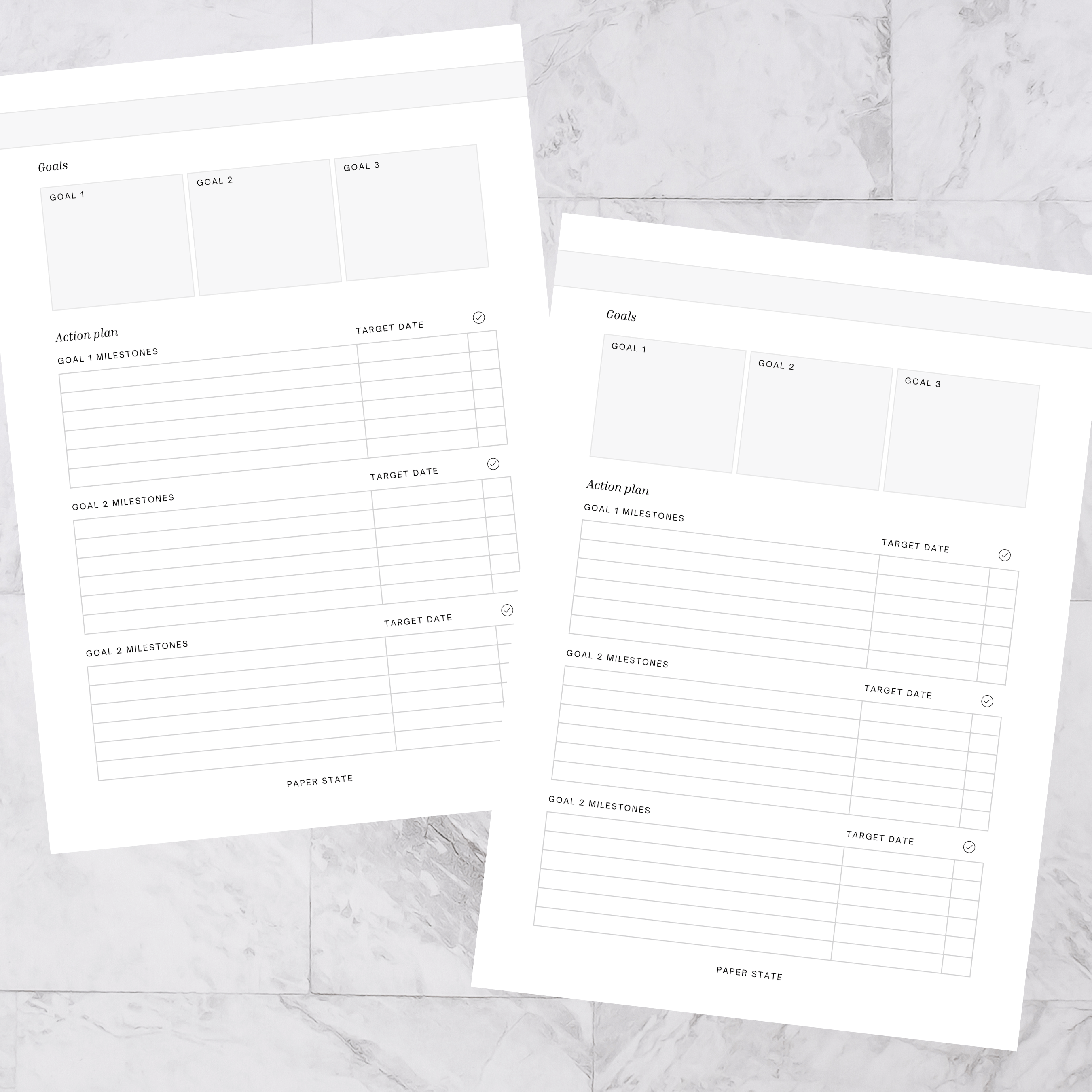 A5 Work Goals — A5 discbound insert — refillable planner pages, close-up