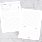 A5 Work Meeting Minutes — A5 discbound insert — refillable planner pages, flat lay