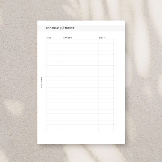 A5 | Ring binder | Insert | CHRISTMAS GIFT TRACKER | 4 sheets | 8 pages
