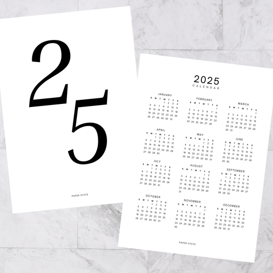 A5 | Discbound | Insert | 2025 CALENDAR | 1 sheet