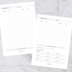 Spend tracker inserts