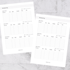 Workout log inserts