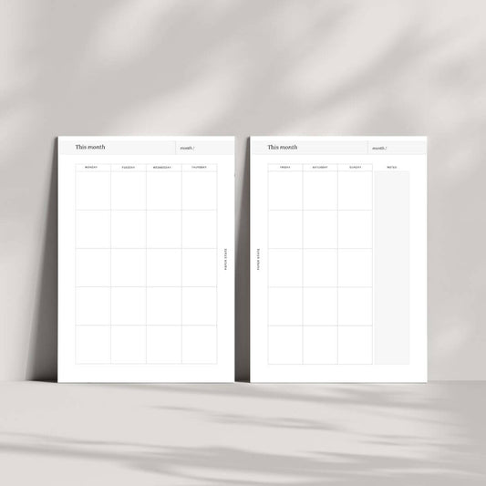 A5 | Ring binder | Insert | MONTHLY PLANNER