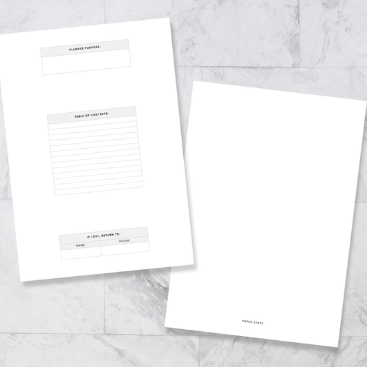 A5 | Discbound | Insert | PLANNER OVERVIEW | 2 sheets