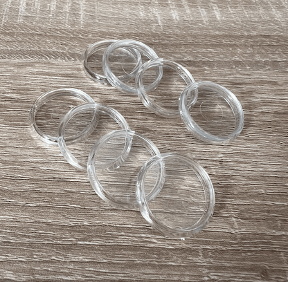 Discbound | Discs | Plastic | Clear | Set of 8 | 24, 28, or 32mm