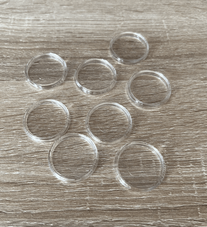 Discbound | Discs | Plastic | Clear | Set of 8 | 24, 28, or 32mm