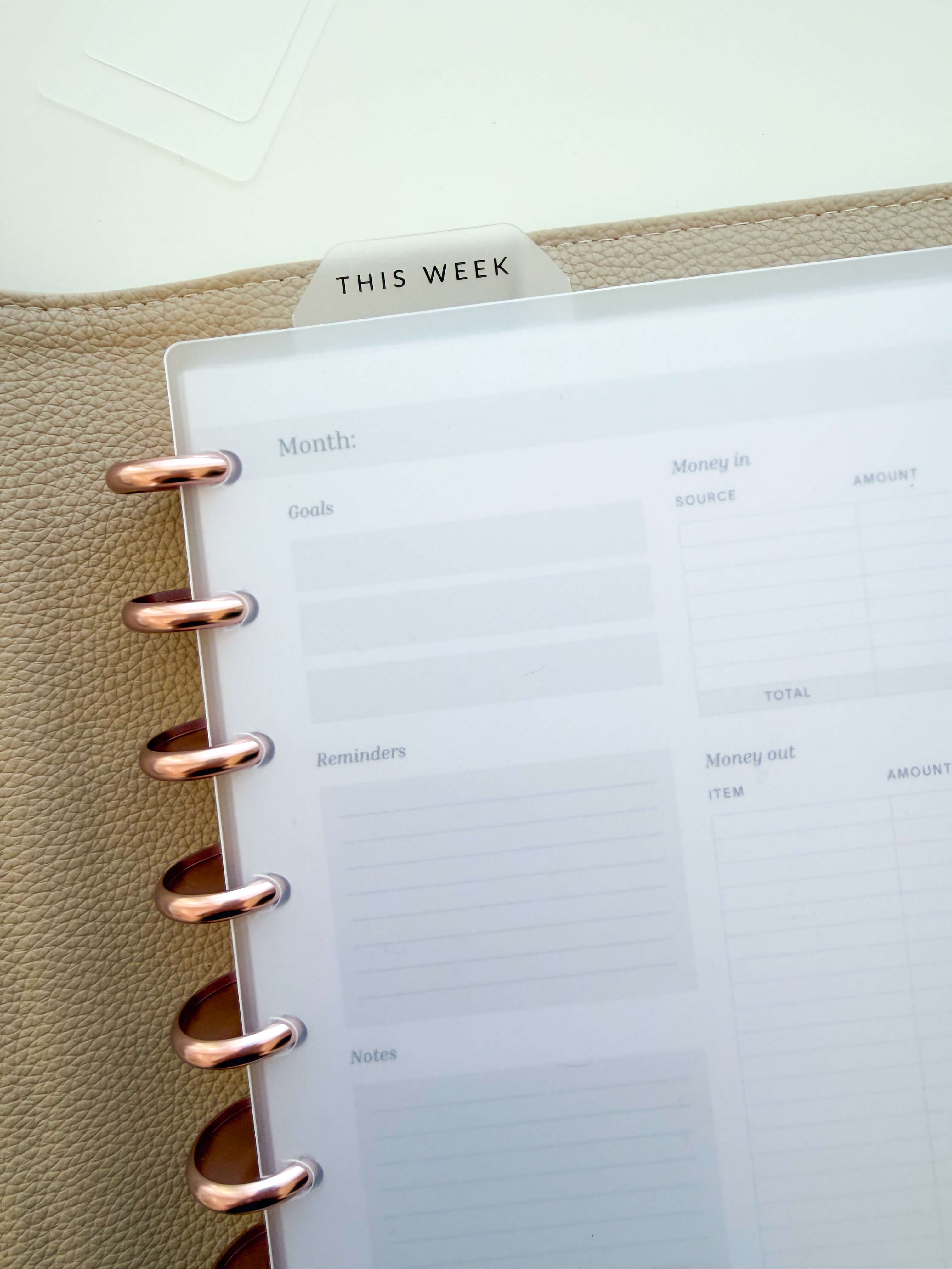Page finder THIS WEEK — tab dividers for discbound planners