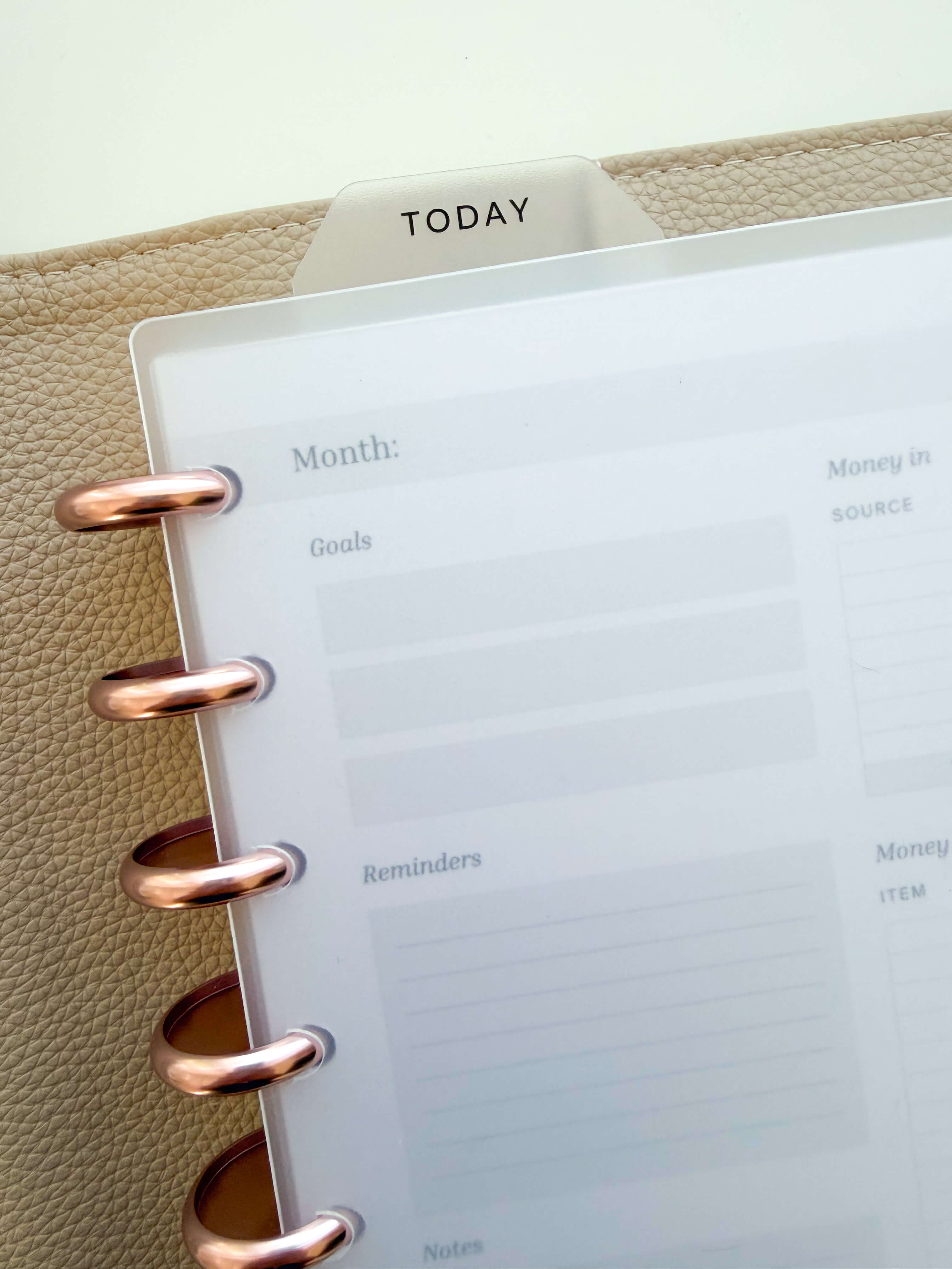 Page finder TODAY — tab dividers for discbound planners, additional view