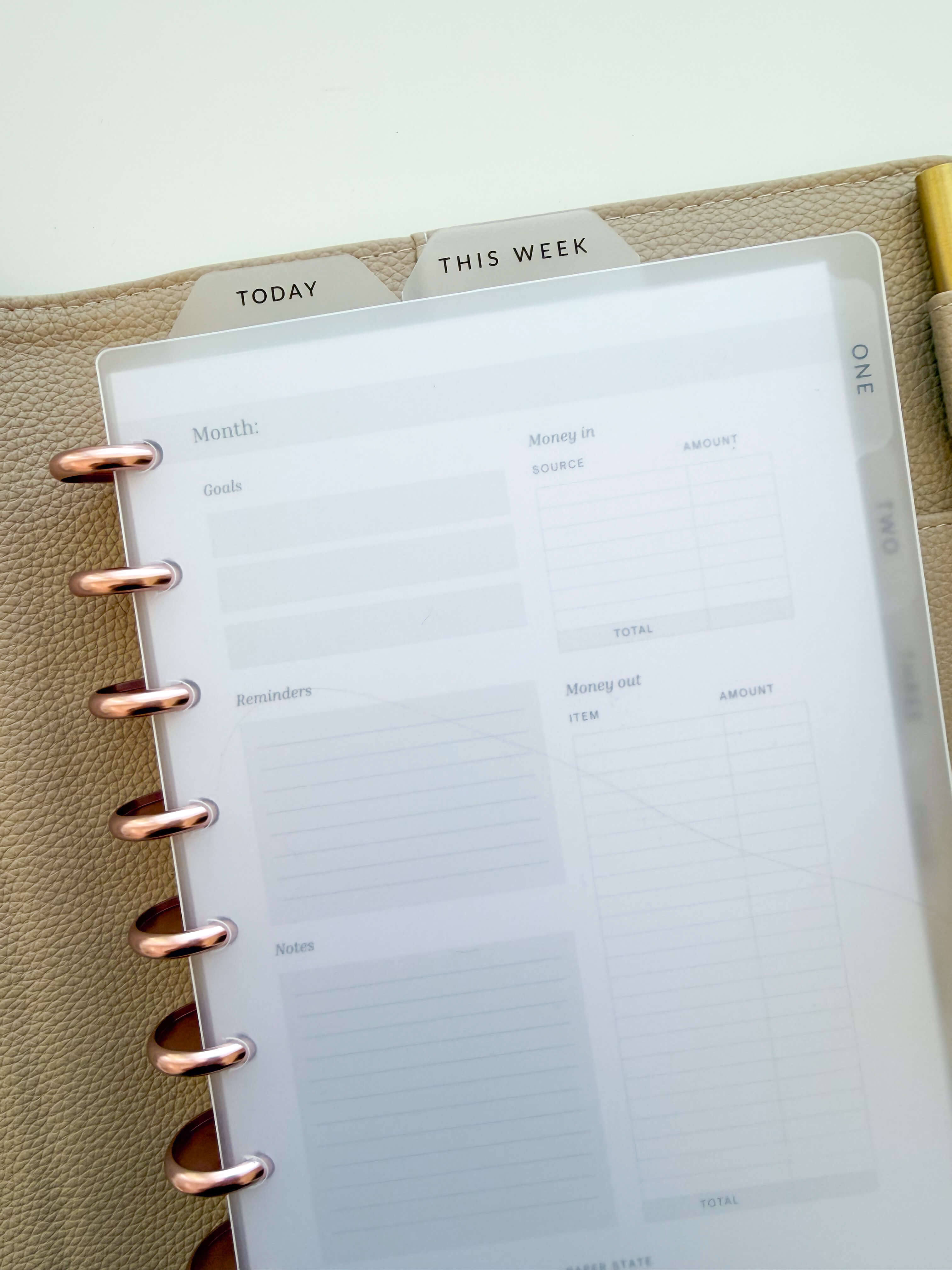 Page finder TODAY — tab dividers for discbound planners, product photo