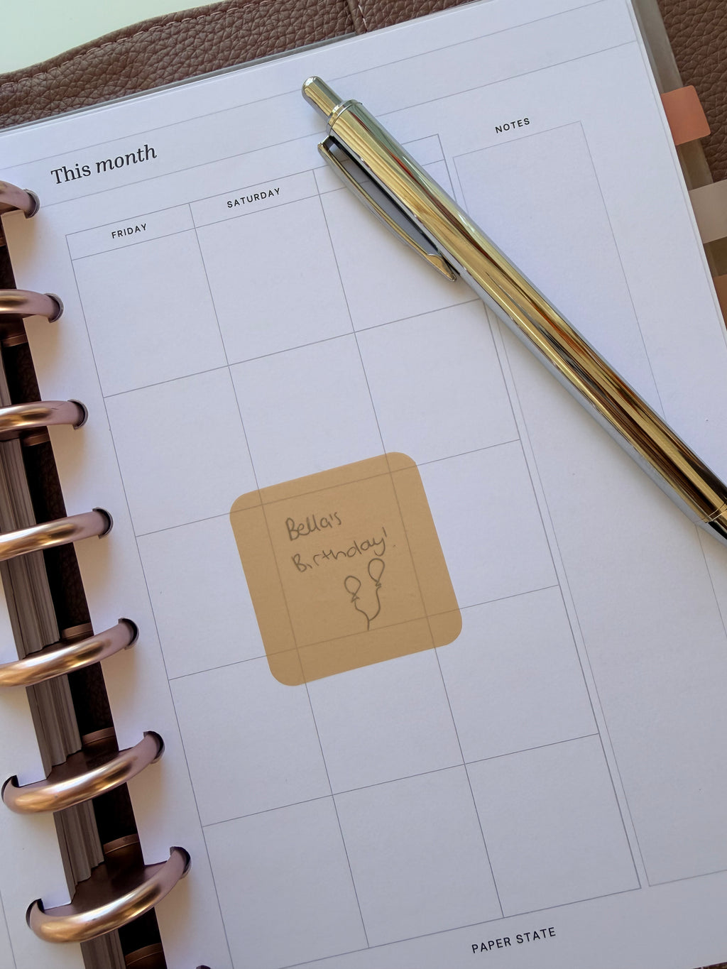 Taupe sticky notes