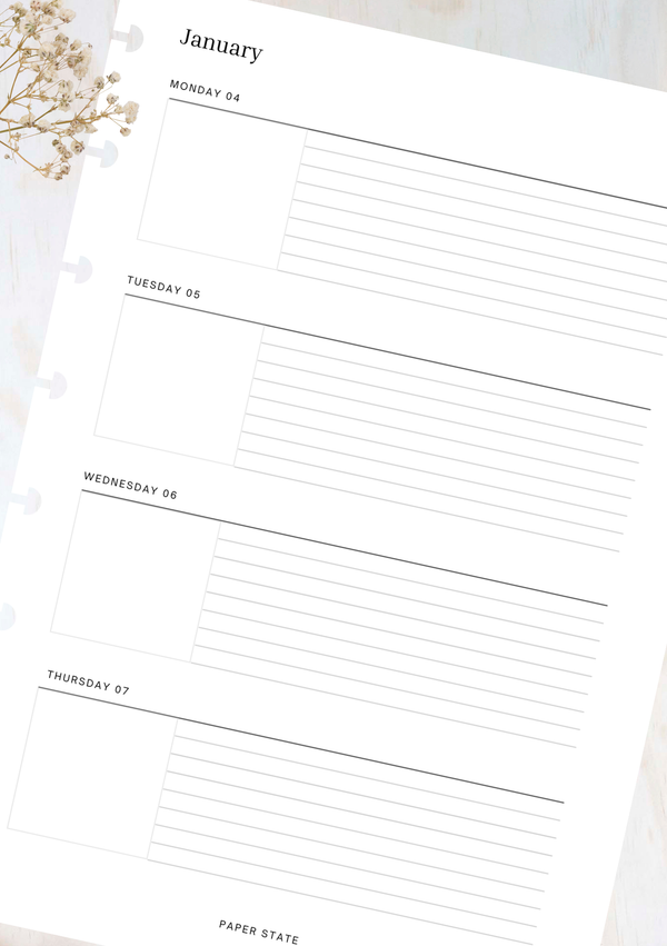Weekly Journal 2027 Dated — refillable A5 planner insert